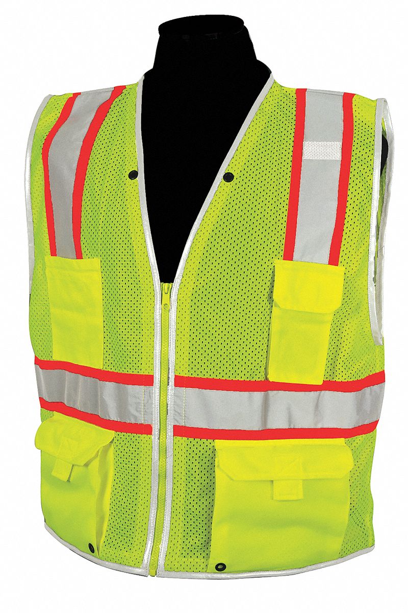 High Visibility Vest,Class 2,XL,Lime