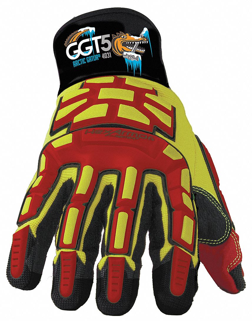 Cut Resistant Gloves,Orange/Gray,L,PR
