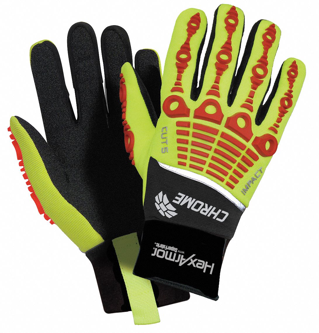 Cut Resistant Gloves,Yellow/Red,L,PR