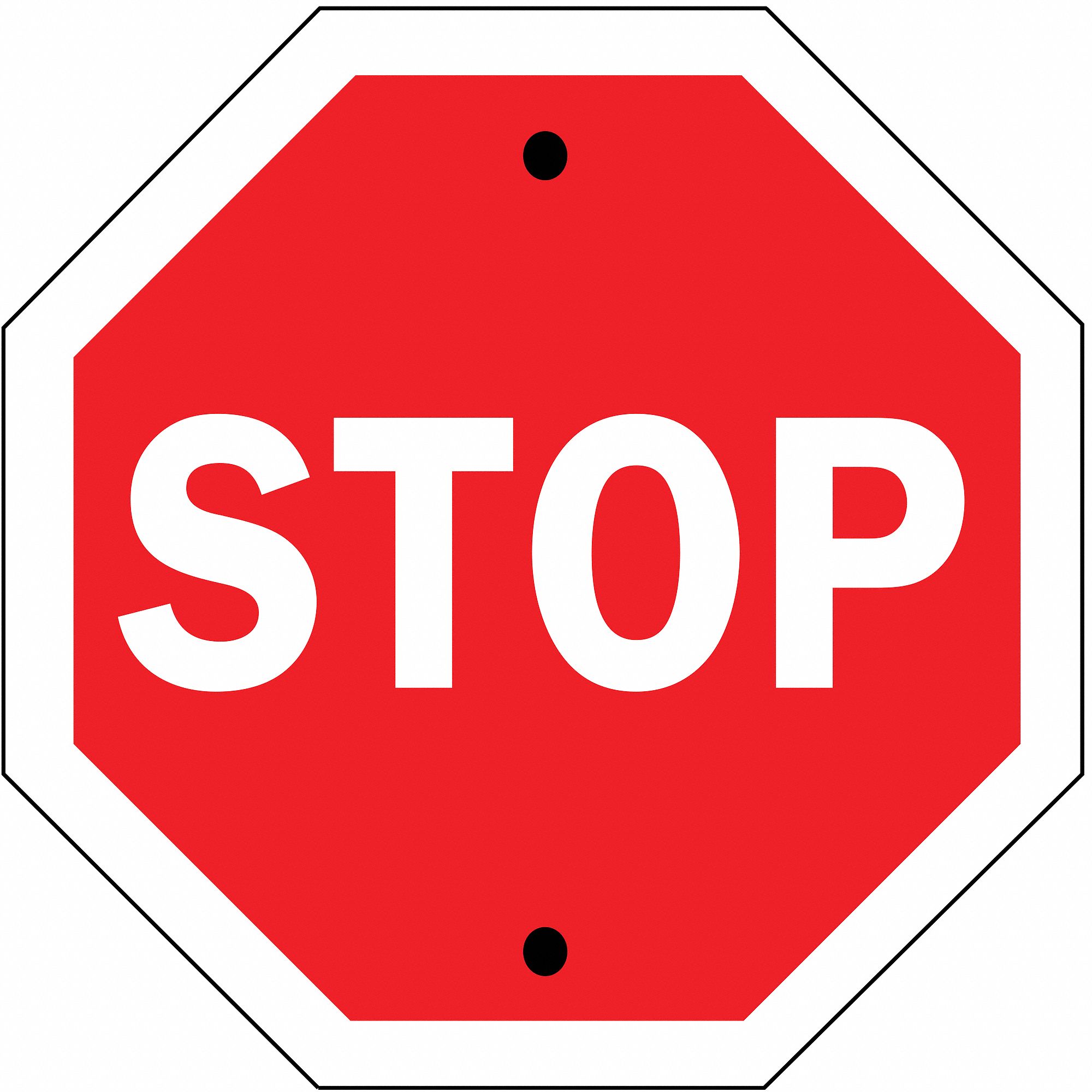 Traffic Sign,24 x 24In,WHT/R,Stop,Text