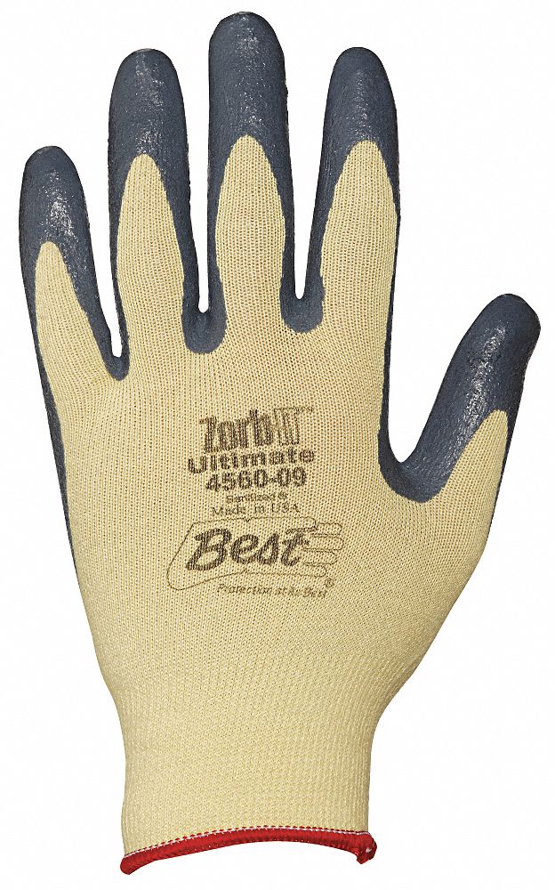 Cut Resistant Gloves,Gray/Yellow,L,PR