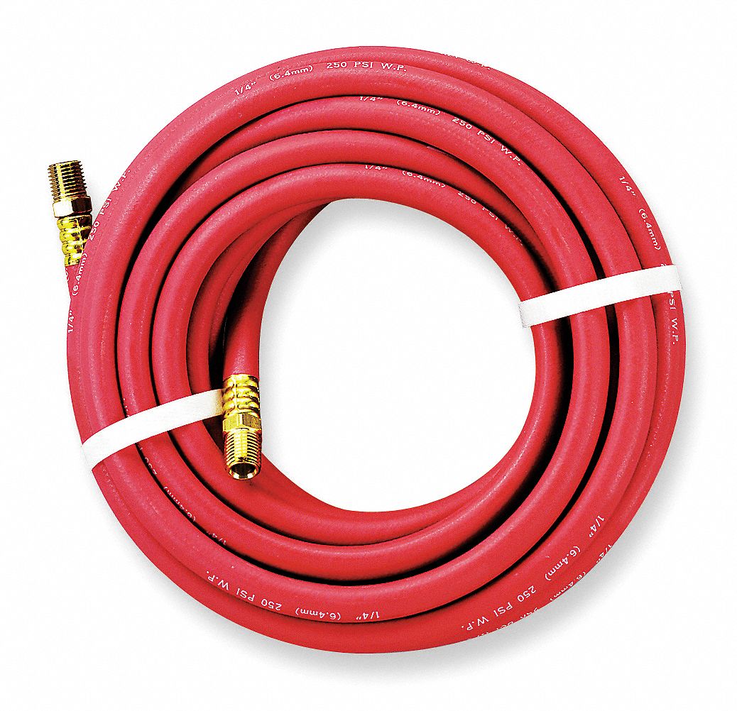 Hose, Air, 1/4 In ID x 1/4 In NPT, 25Ft