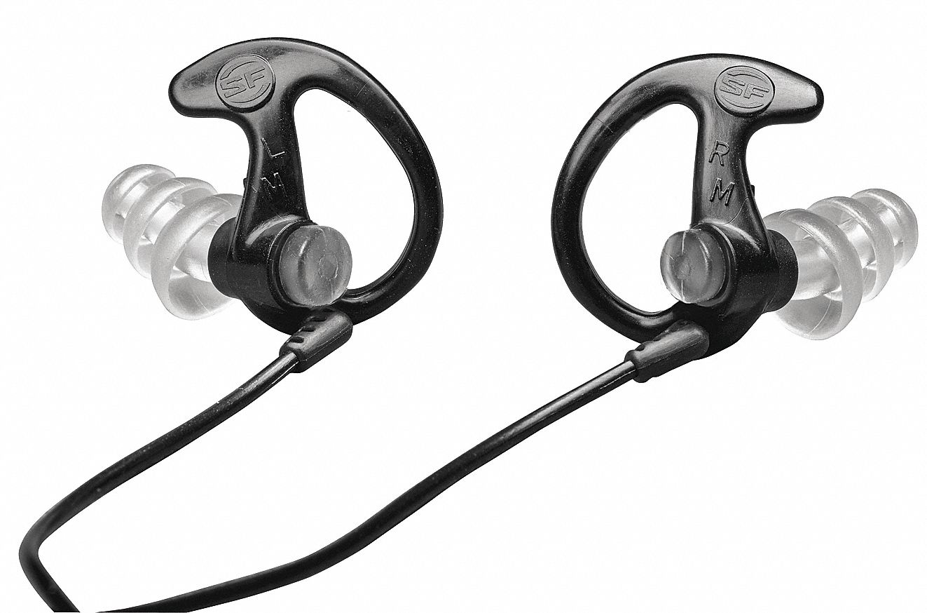 Full Block Ear Plugs,Blk/Blk,26dB,M,PR