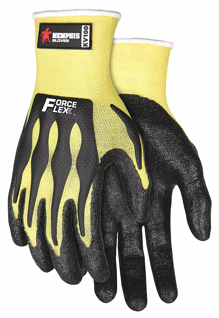 Cut Resistant Glove,L,Yellow/Black,Pr