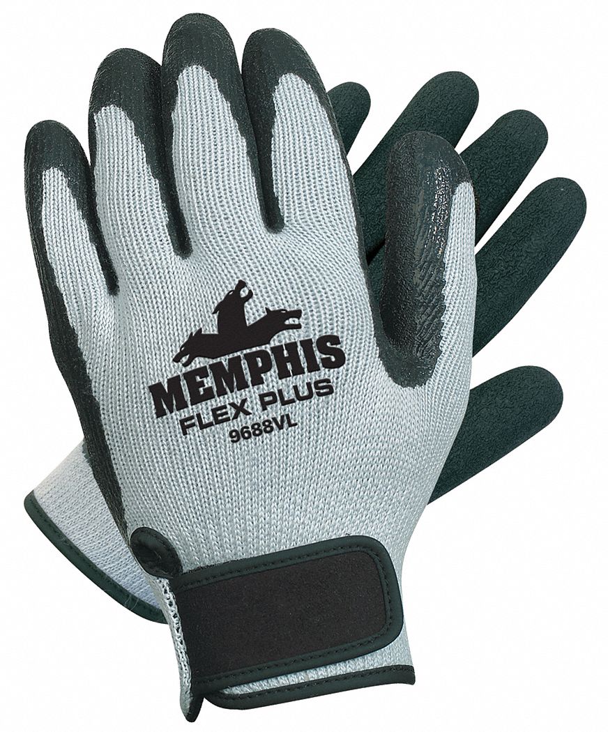 Coated Gloves,Black/Gray,L,PR