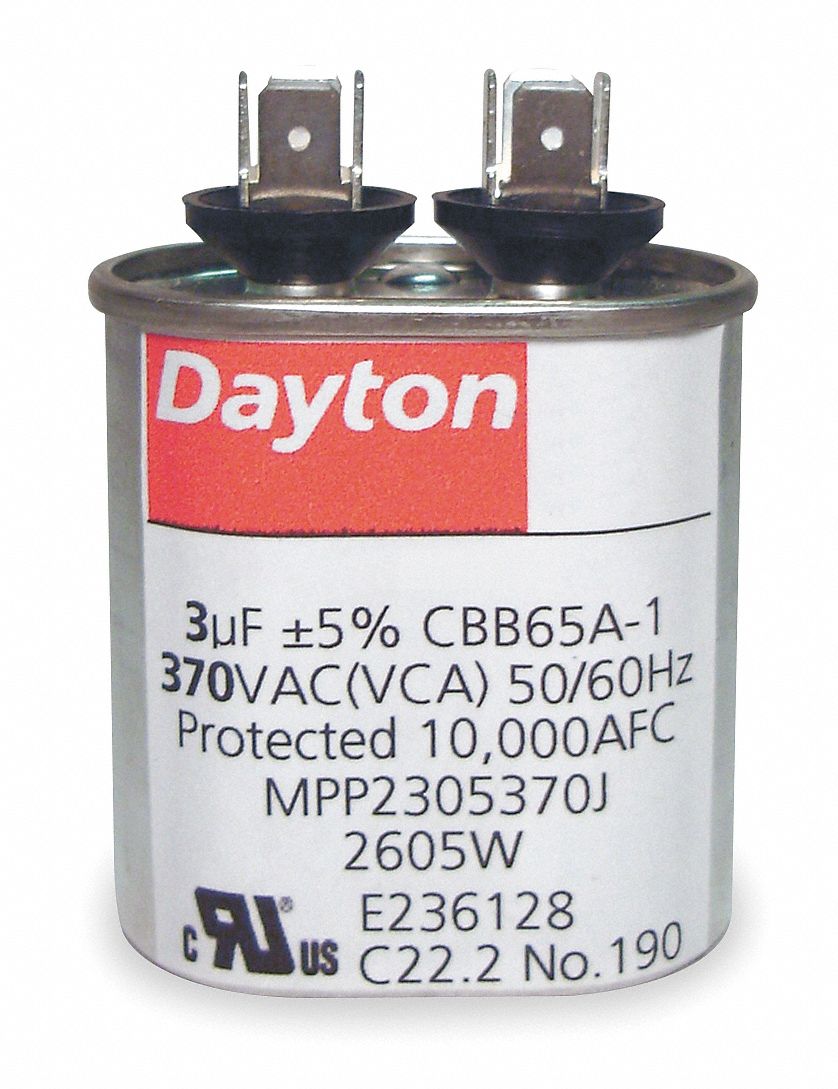 Run Capacitor, 15 MFD, 370 VAC