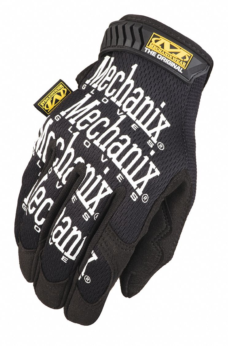 Mechanics Gloves,L,Black,Smooth Palm,PR
