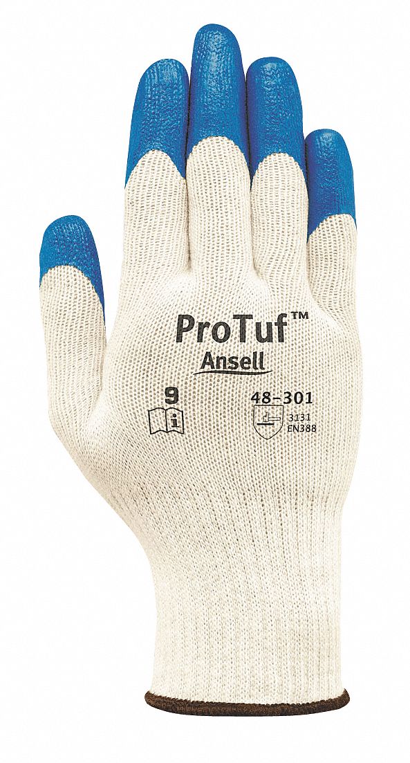 Coated Gloves,M,Blue/Natural,PR