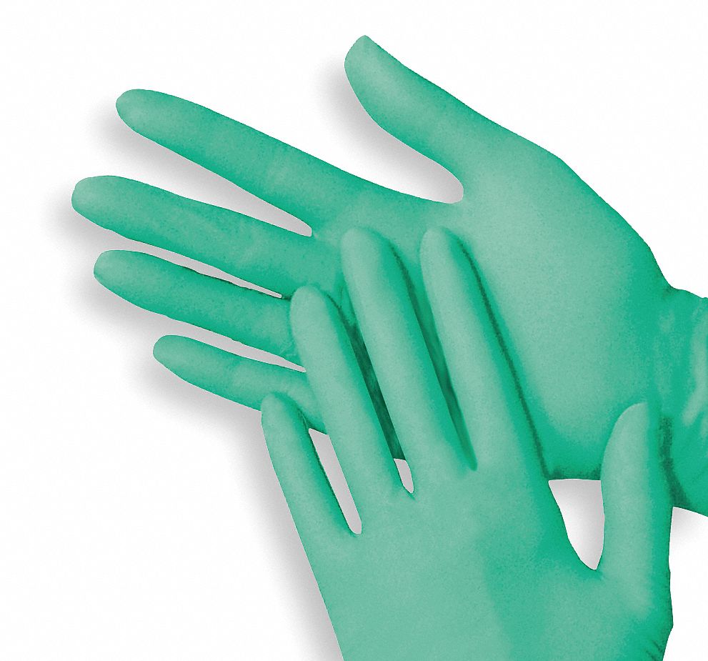 Disposable Gloves,Vinyl/Aloe,L,Grn,PK100