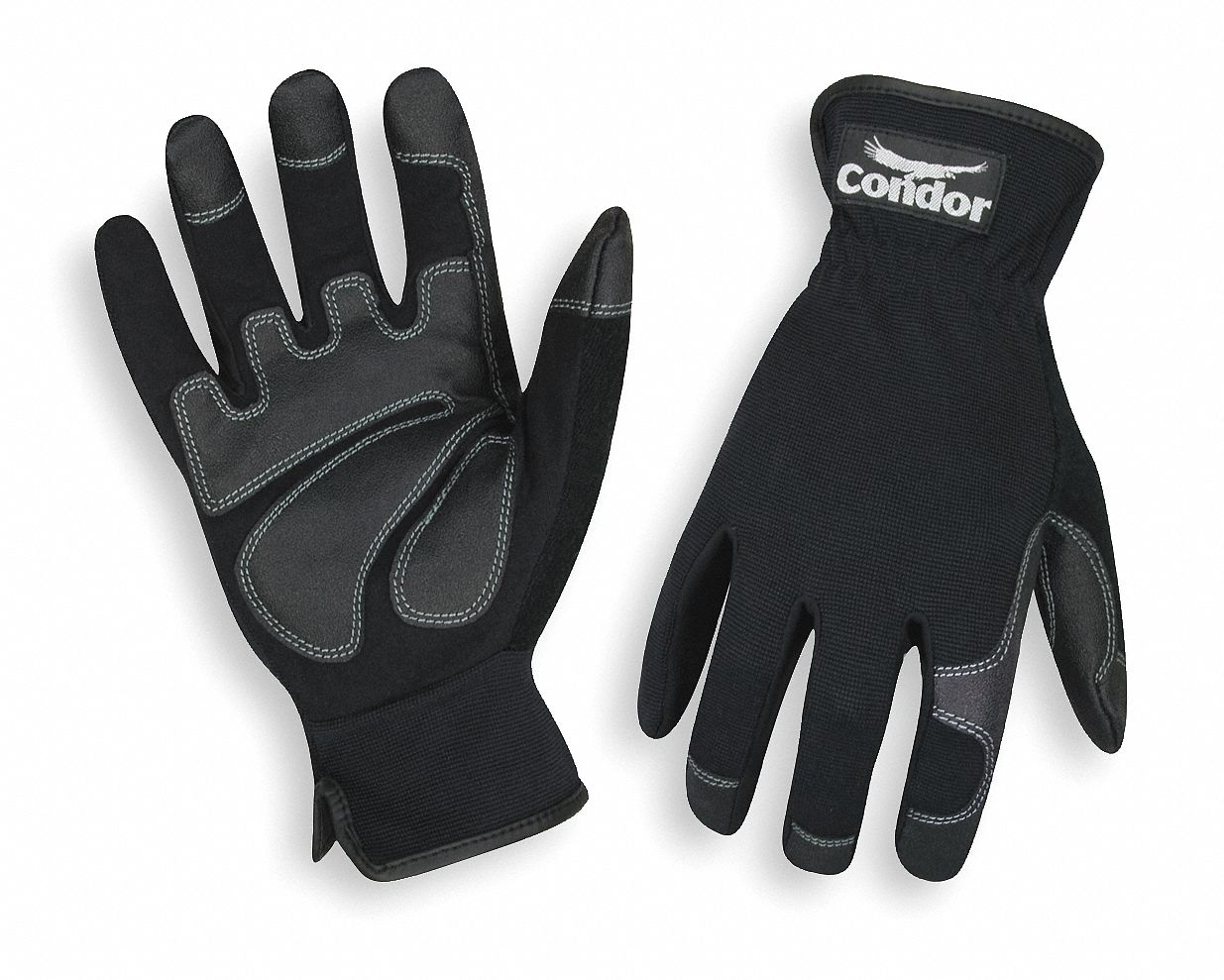 Mechanics Gloves,Full Finger,Black,L,PR