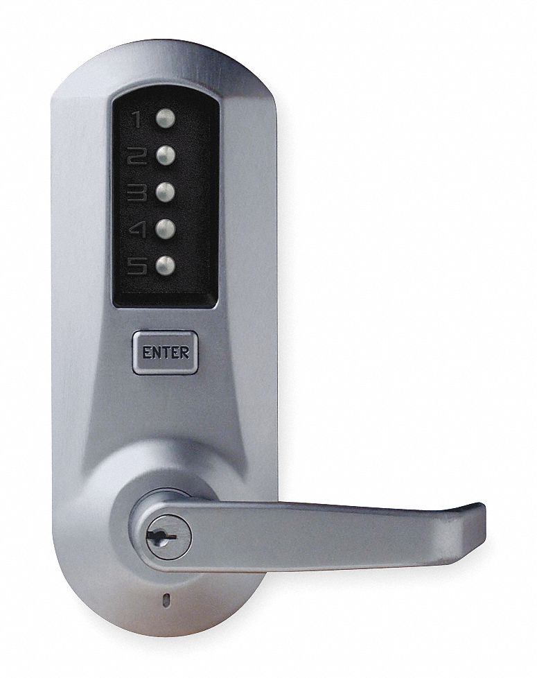 Mechanical Push Button Lockset, Chrome