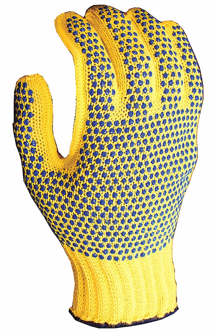 Glove,Med Weight,Size XL,Ylw/Blue Dot,PR