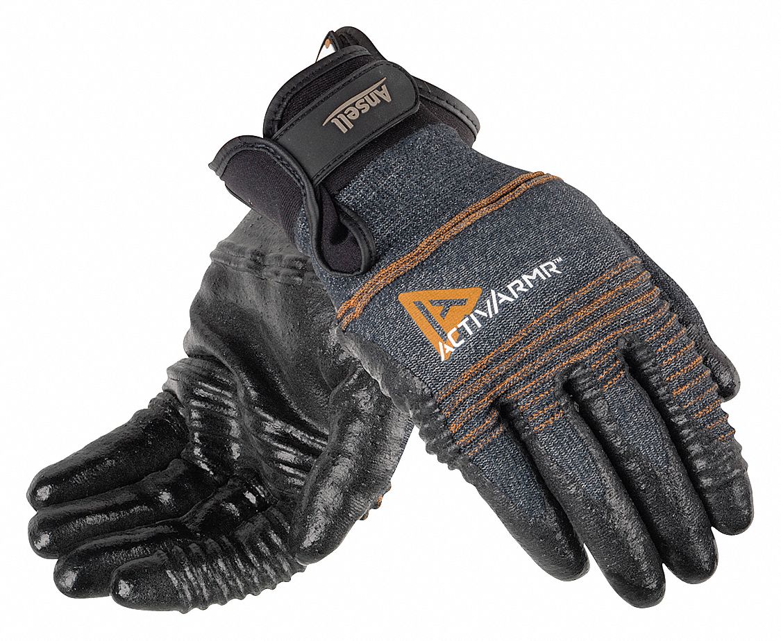 Cut Resistant Gloves,Black/Gray,L,Pr