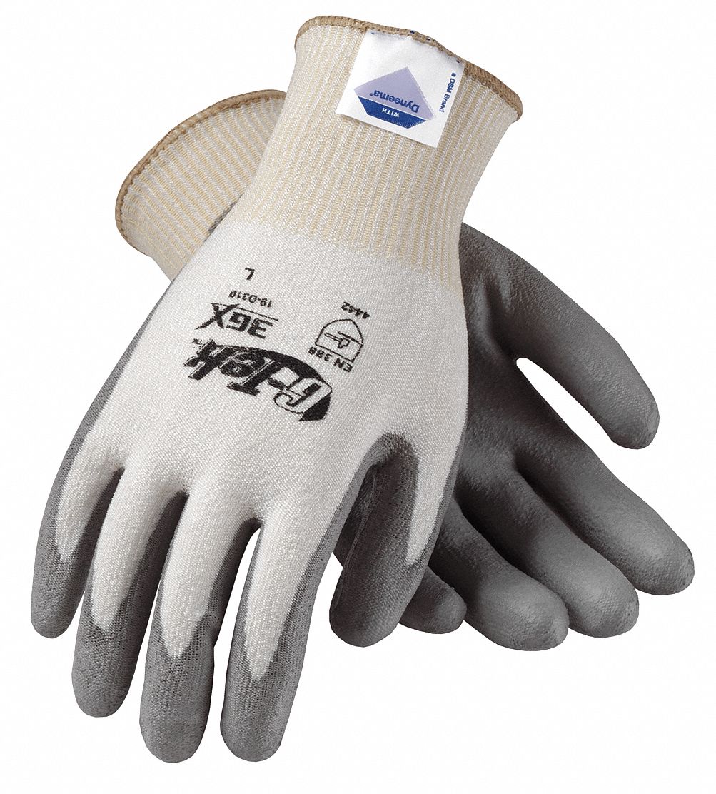 Cut Resistant Gloves,White/Gray,2XL,PR