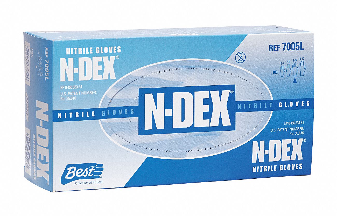 Disposable Gloves,Nitrile,XL,Blue,PK100