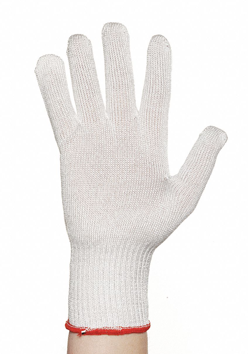 Cut Resistant Glove,White,Reversible,L