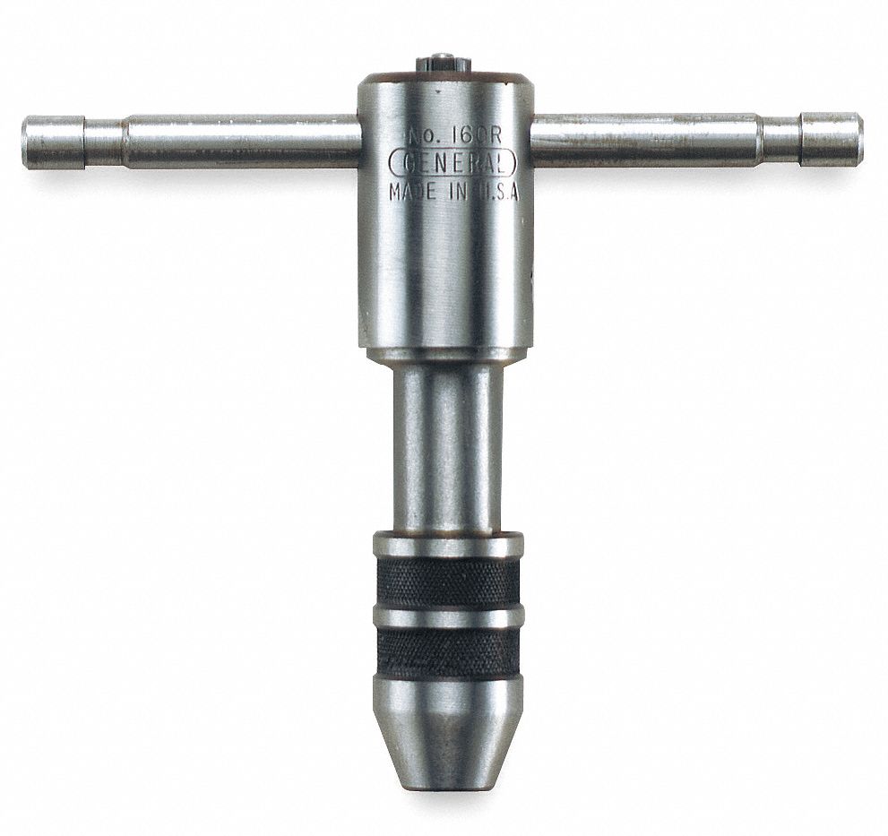 T Handle Tap Wrench, Ratcheting, 1/16-1/4