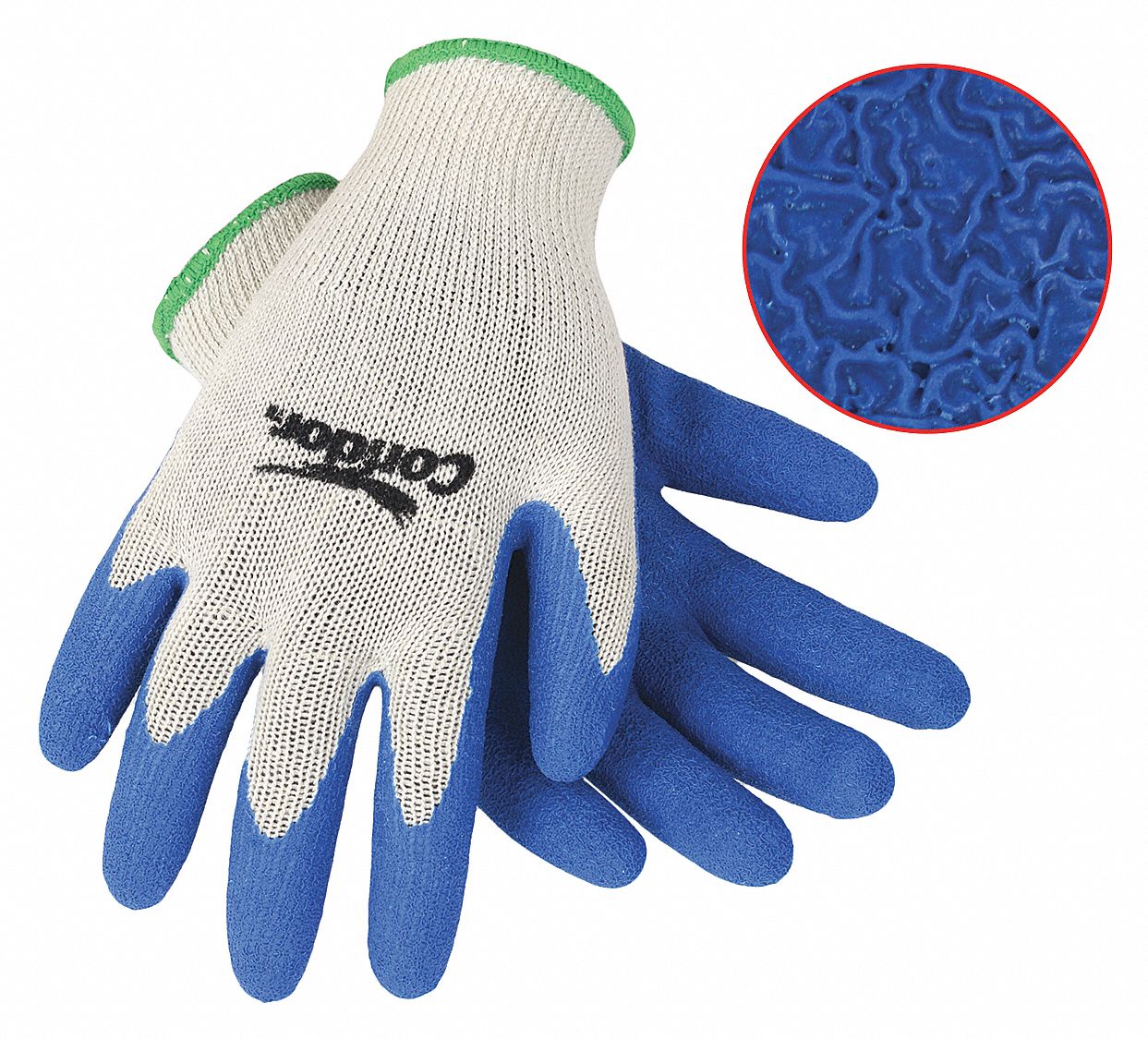 Coated Gloves,L,Blue/Natural,PR