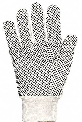 Canvas Gloves,Cotton, M,Natural,PK12