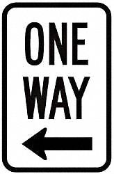 Traffic Sign,18 x 12In,BK/WHT,OW,R6-2L