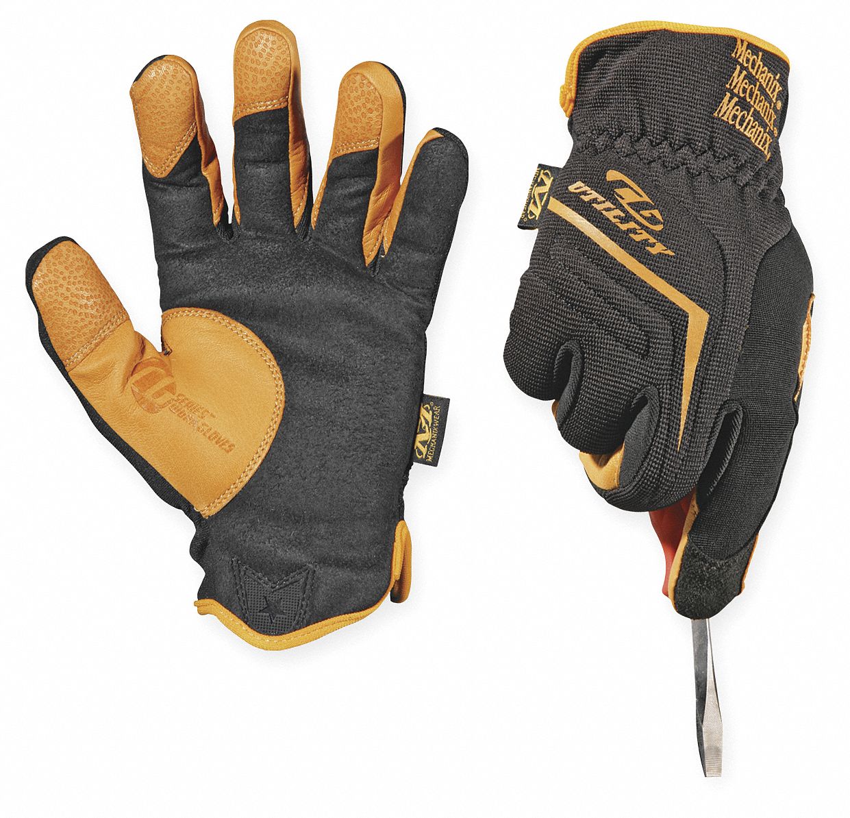 Mechanics Gloves,Tan/Black,L,PR