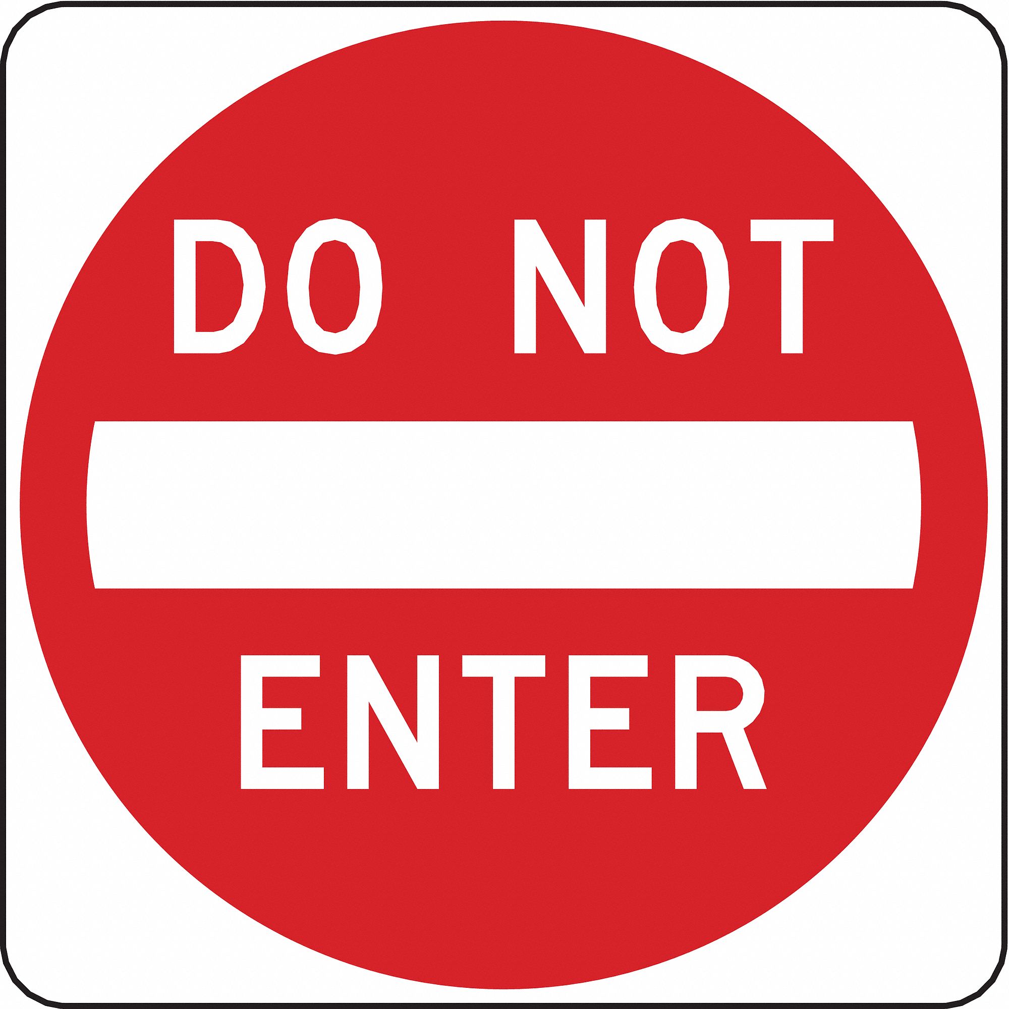 Traffic Sign,24 x 24In,R/WHT,Text,R5-1