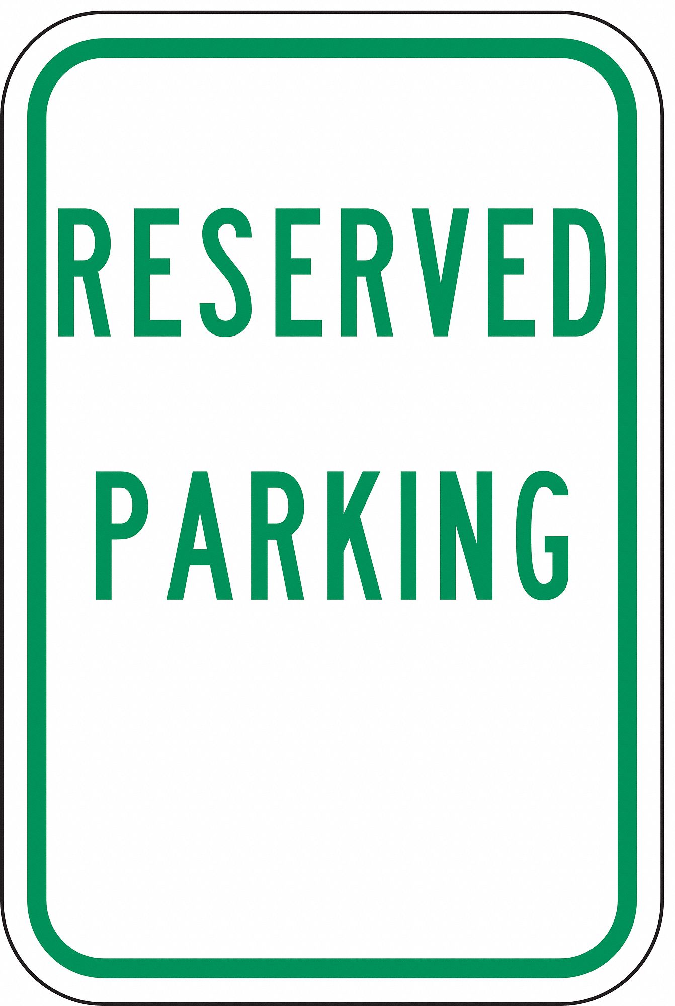 Parking Sign,18 x 12In,GRN/WHT,Text