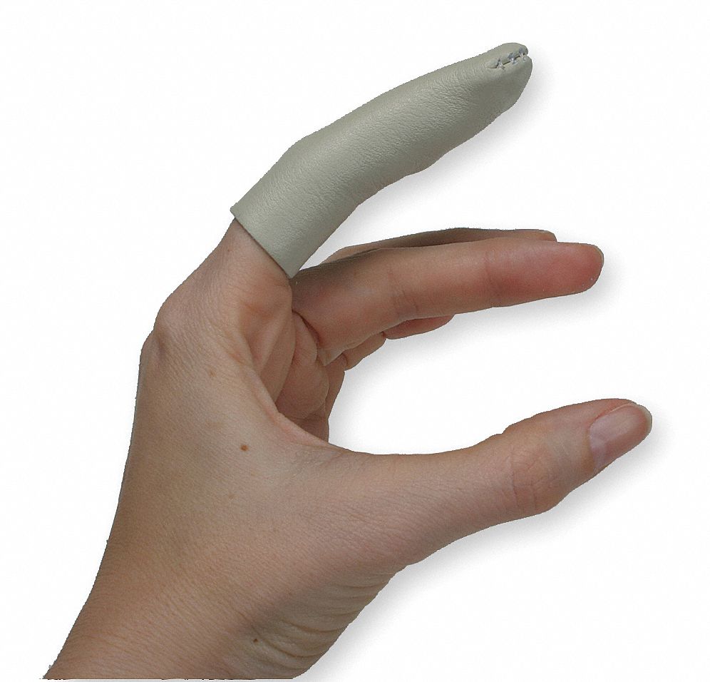 Finger Grd,Grain Leather Cowhide,M,PK10