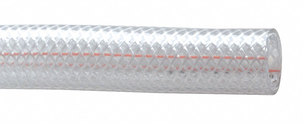 Braided Tubing, PVC, Flexible, 3/8 In ID
