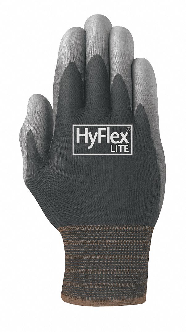 Coated Gloves,L,Black/Gray,PR
