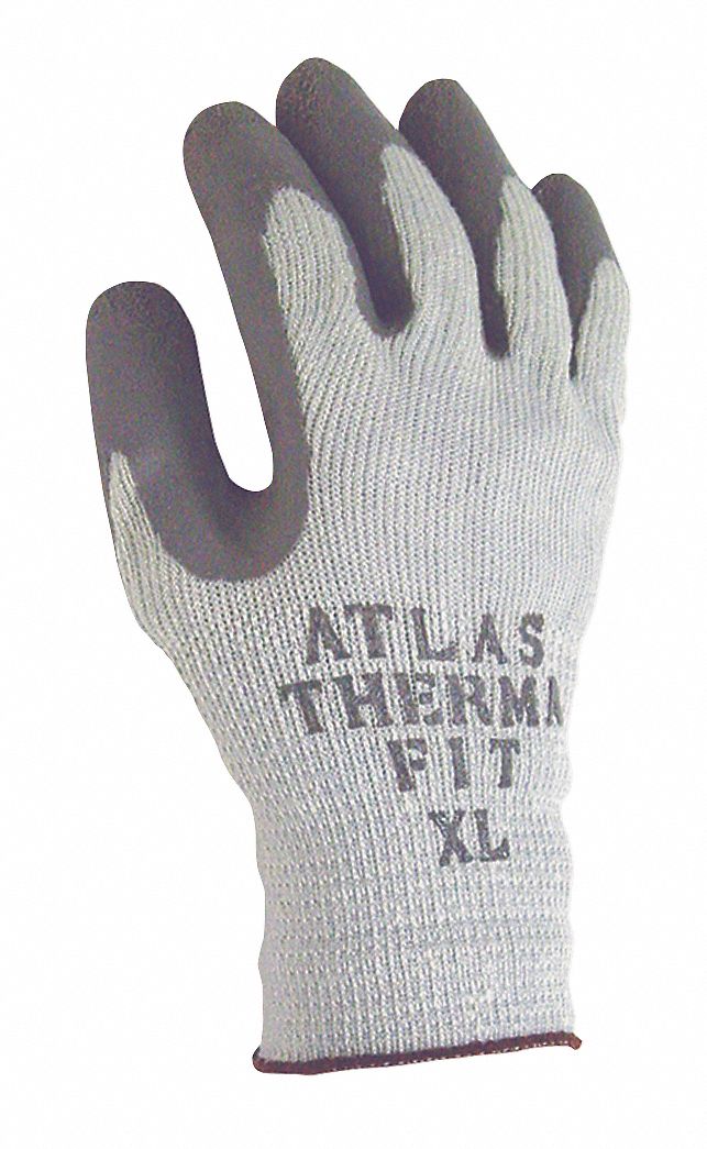 Coated Gloves,Knit Wrist,L,Gray,PR