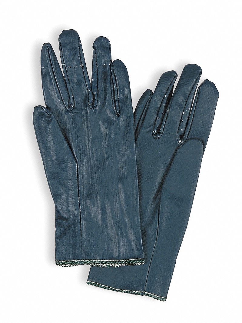 Canvas Gloves,Nitrile, 8,Blue,PR