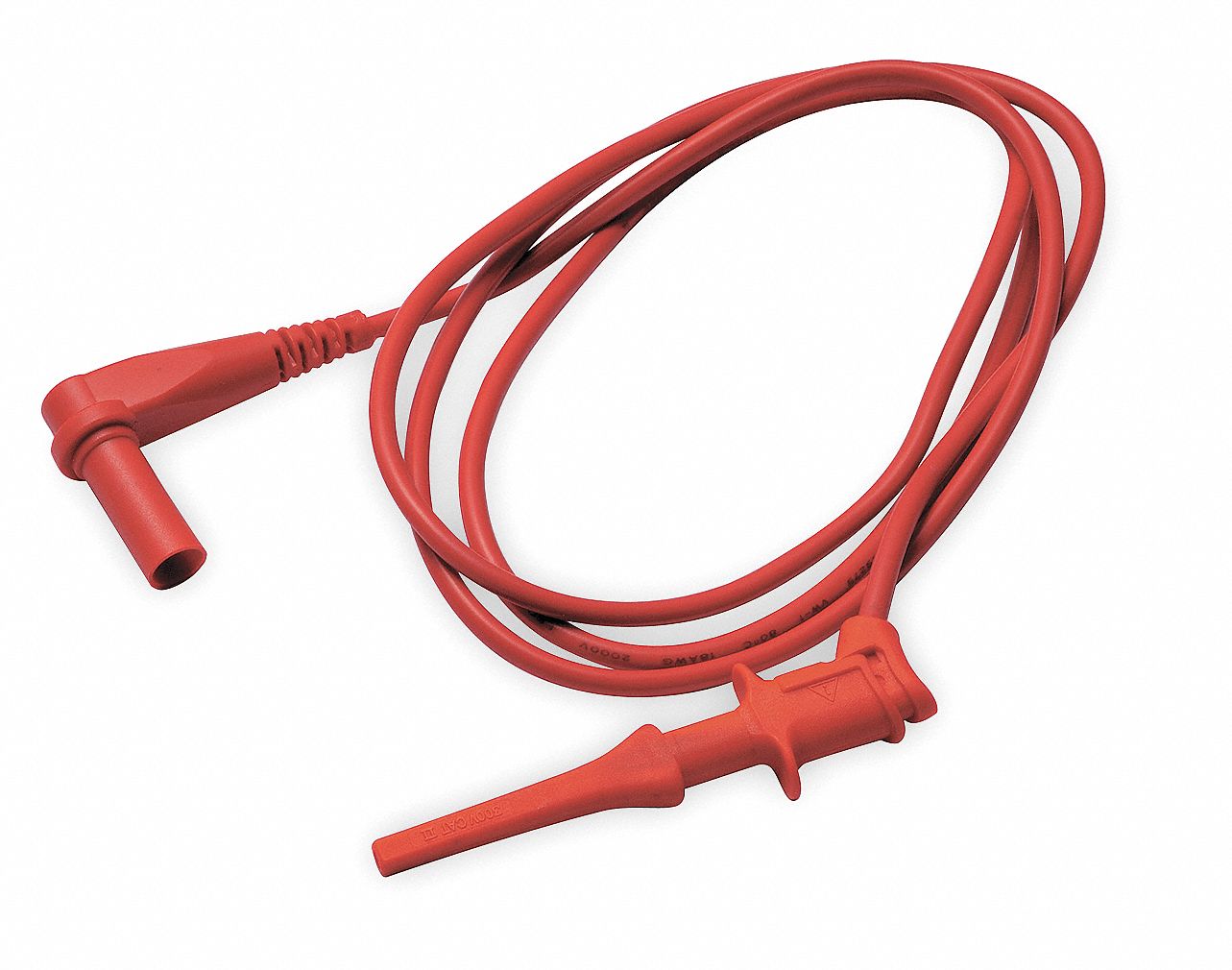 Hook Clip Test Leads, Length 40 In, Red