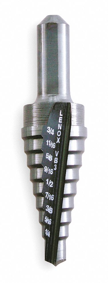 HSS Step Drill Bit, 1/4-3/4, Step1/16