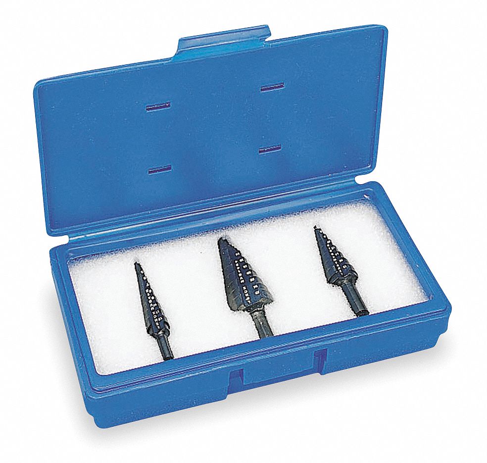 HSS Step Drill Bit Set, 3 Pc