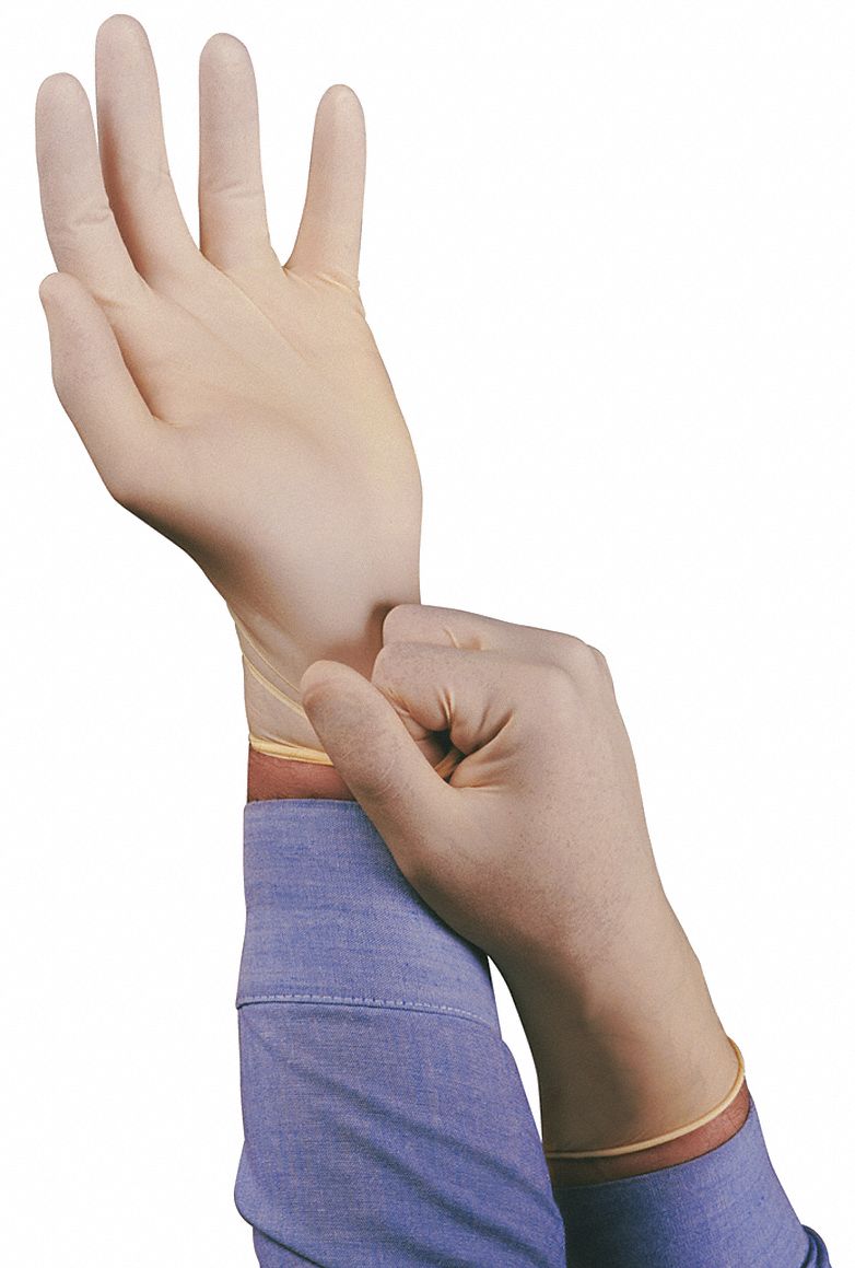 Disposable Gloves,Latex,L,Natural,PK100