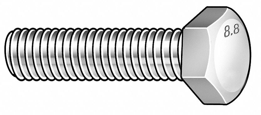 Hex Cap Screw, Stl, M6x1x20mm, PK 100