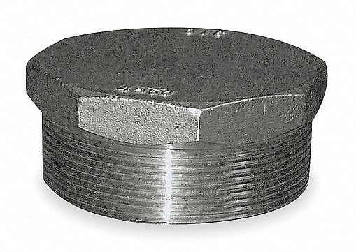 Hex Plug, 1/2 In, Threaded, 316 SS