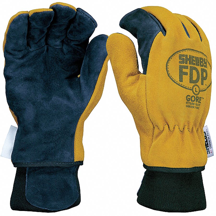 Firefighters Gloves,L,Pigskin Lthr,PR