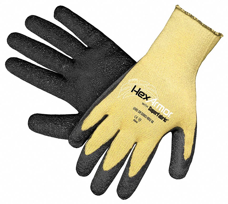 Cut Resistant Gloves,Yellow/Black,L,PR